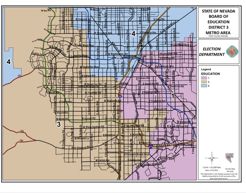 Nevada State Board of Education District 3 map
